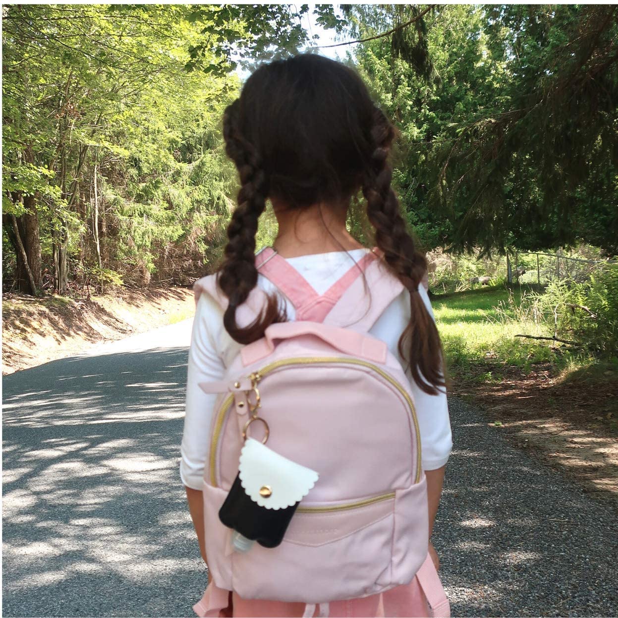 Swanoo Hand Sanitizer Holder Keychain - Compatible with Any Travel Size 2oz Sanitizer Bottl - Swanoo